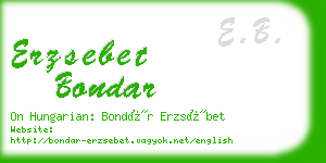 erzsebet bondar business card